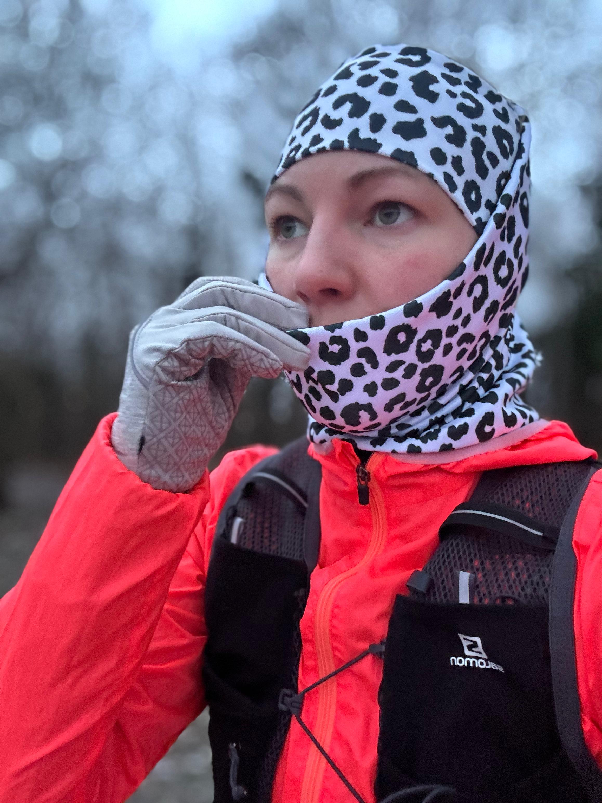 Performance Merino Neckwarmer Leo black&white