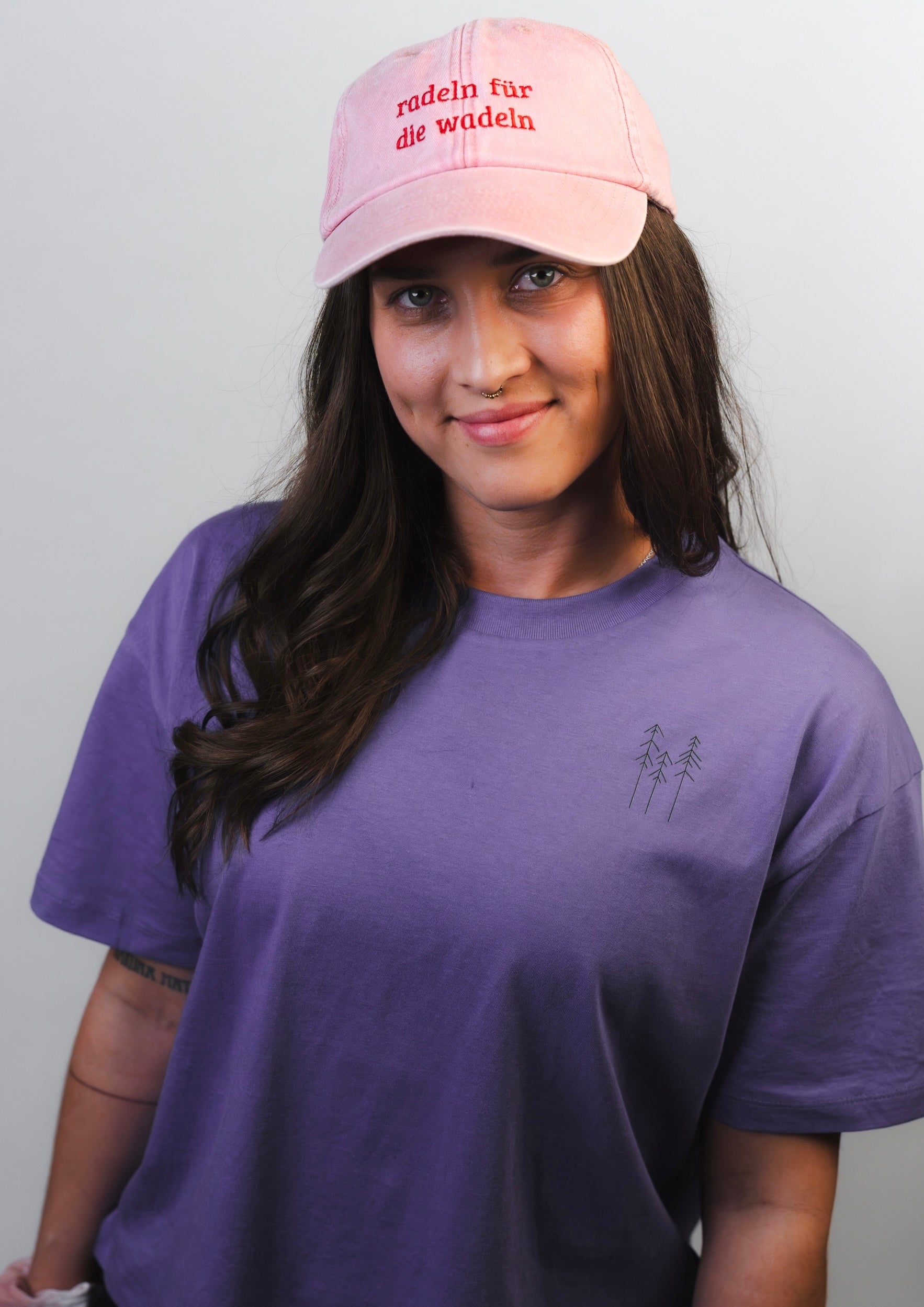 Vintage Cap ,, radln für die wadln“ rosa