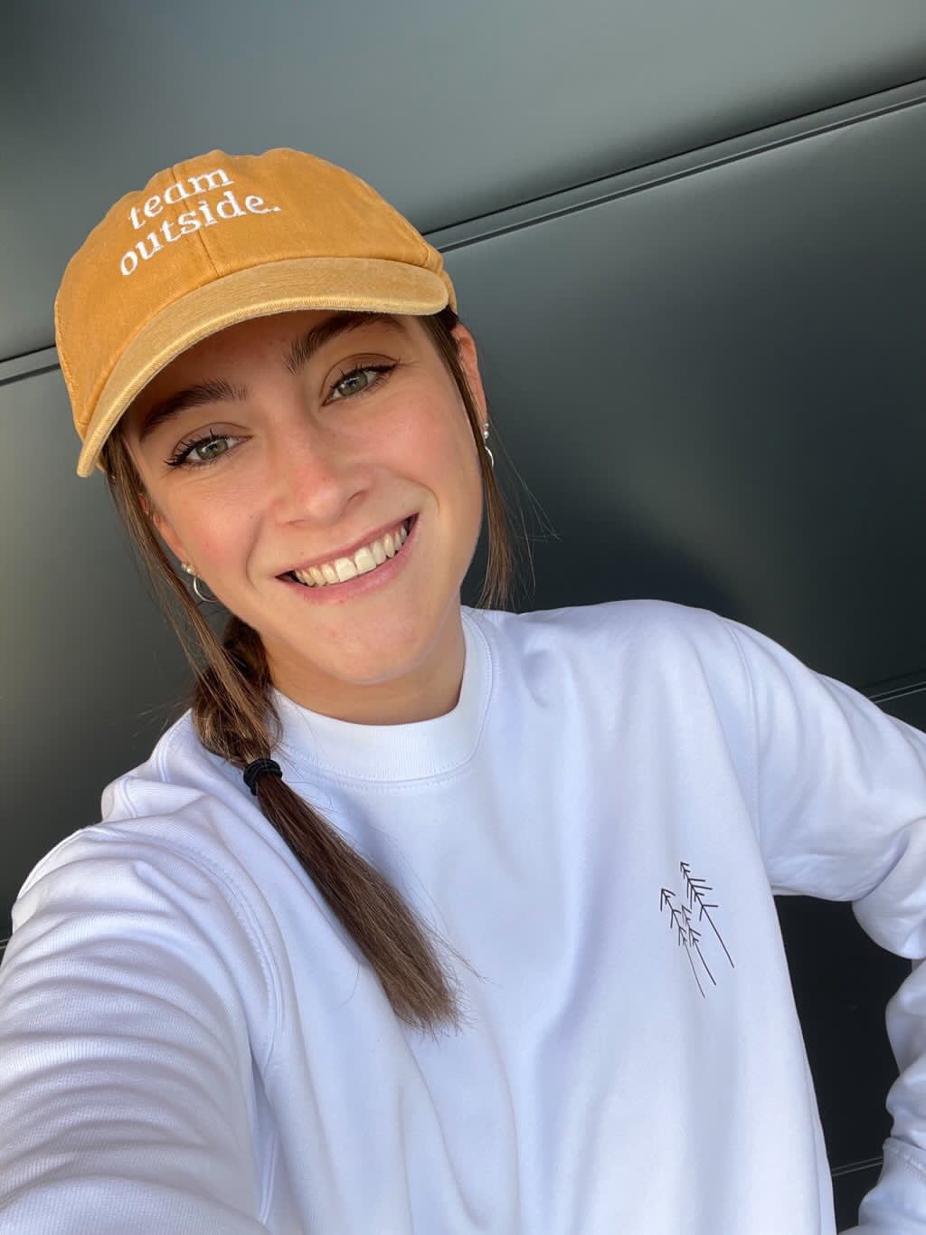 Vintage Cap ,, team outside“ gelb