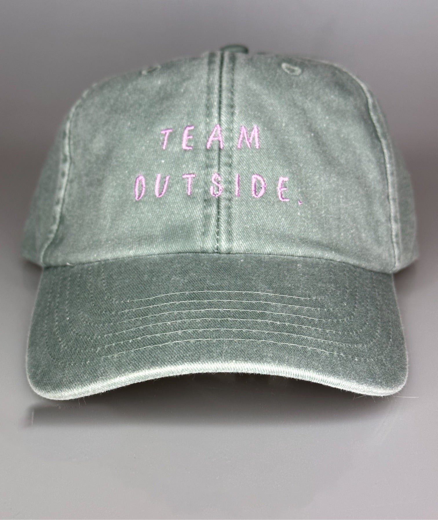 Vintage Cap ,, team outside“ sage green