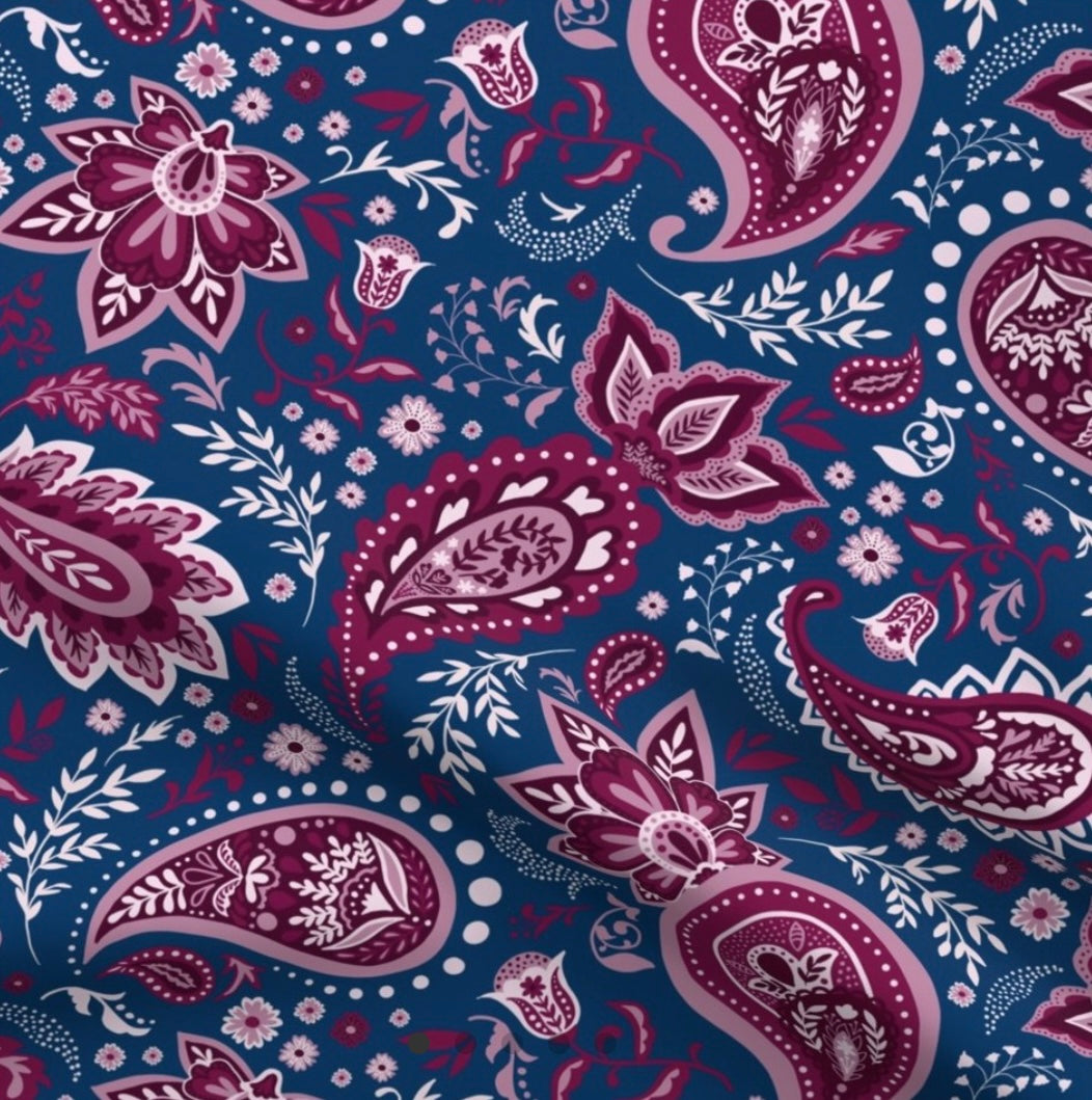 NEW Performance Headband Paisley Fuchsia Royal