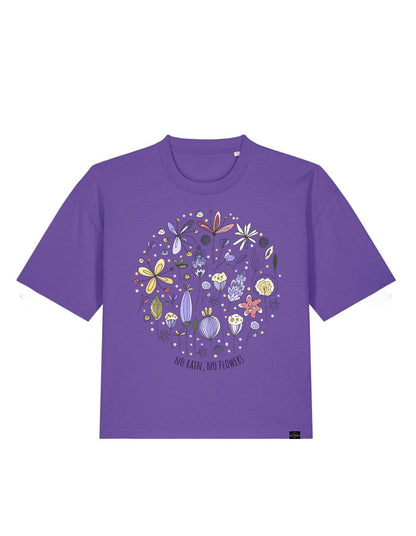 Organic Tee short-pas de pluie, pas de fleurs